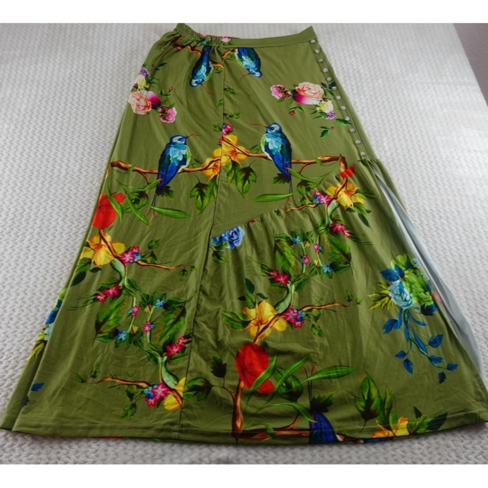 Love U Dear Womens Size L Yellow Floral Maxi Skirt